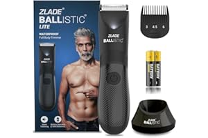 Zlade Ballistic LITE Manscaping Body Trimmer for Men - Beard, Body, Pubic Hair Grooming, Private Part Shaving - Waterproof, C