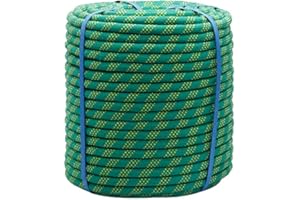 Yimihua Corde d'escalade Vert 10mm/12mm/14mm/16mm Corde De Sécurité d'escalade Extérieure, Corde D’Alpinisme Polyester Sauvetage Corde pour Le Randonnée,L'alpinisme, Montagne（10m-100m）