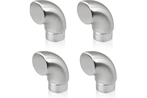 PRIOstahl Lot de 4 embouts de main courante - 42,4 mm - 90° - À insérer et à coller - En acier inoxydable V2A