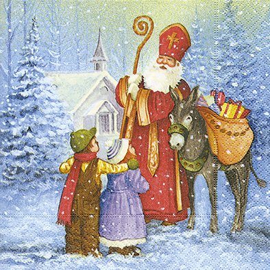 Preisvergleich Produktbild PAPER + DESIGN Weihnachts Lunchservietten Saint Nicholas 33x33 c
