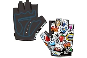 IBLUELOVER Enfants Gants de Sport Garçons Filles Gant de Vélo Cyclisme Demi-Doigts Mitaines Antidérapant Antichoc Gants Courts pour Équitation Camping Randonnée Escalade Moto Fitness Gloves Eté