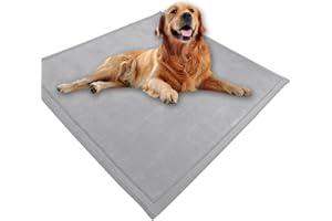 DG CATIEE Grande tappetino per cani e animali domestici, morbido e caldo velluto di corallo tappeto antiscivolo, calmante coperta per gatti tappetino per cani lavabile (120 x 90 cm), grigio