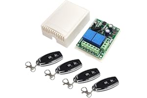 QIACHIP Interruttore radio 220/230 V telecomando RF 433 MHz 10 A ricevitore wireless 4 canali per motori, tapparelle e pompe