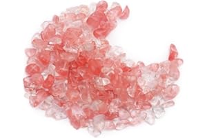 Prettme 500 Stück Edelsteinperlen Kirsche Kristalle Perlen zum Auffädeln Steine Perlen für Armbänder, 5-8mm Unregelmäßige Edelsteine mit Loch für DIY Armbänder Ketten Ohrringe Schmuck