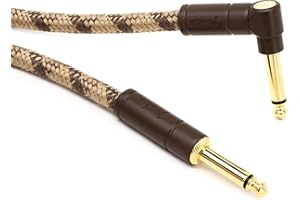 Fender® Festival - Cable para instrumentos de cáñamo - 3 m - STR/ANG - Marrón