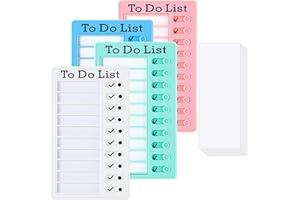 SENYANOE 4 Stück Memo Checkliste Boards,To Do List Checklist Board,Tafel Chore Chart, RV Checklist Board,To-do-liste-checklisten Tafelfür mit 8 Trocken Löschen Papier für Zeitplan Lernplanung Erinnerung