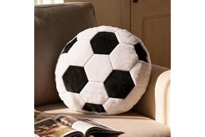 Wapasezyar Plysch fotbollskudde, fluffig fotboll som en mjuk sportboll sittkudde, kreativ rumdekoration, fotboll födelsedagsfest present (35 cm)