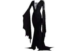 LUYANA Women's Sexy Lace up Halloween Carnival Party Dress Gothic Witch Dress