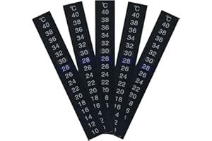 ANOTHEEE 5 Pieces Temperature Meter Sticker Stick-on Thermometer Strip Aquarium Digital Temperature Sticker For Home Fish Tank and Aquarium