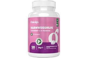 Animigo Harnwegshilfe für Hunde - 120 Kapseln für Haustiere - Mit Cranberry, D-Mannose, Astragalus, Süßholz, Brennnessel & Eibischwurzel - Für Haustiere jeden Alters - Urinary Aid for Dogs