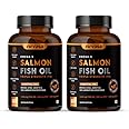 Nirvasa Omega 3 Salmon Fish Oil Capsules (Triple Strength) for Men & Women|1250mg Salmon Fish Oil,560mg EPA & 400mg DHA|No Fishy Burps|Supports Healthy Heart,Brain & Bones - 60 Softgels x 2,100 grams