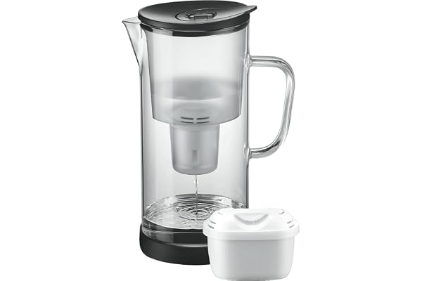 SILBERTHAL Glasfilterkanna 3 liter - minskar kalk - stor kapacitet filtrerat vatten