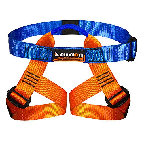 Fusion Climb Children KH-103 Centaur Kiddo Half Body Climbing Harness Ultra Light, Blue/Orange, 8 x 18 x 10 inches