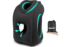 Maliton Reisekissen,Nackenkissen Flugzeug Aufblasbar, Faltbar Tragbar Komfortabel Travel Pillow-Schwarz