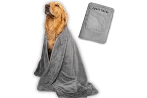 SOGGYDOGGY® UK: Large Luxury Super Absorbent Dog Towels For Drying Dogs, Fast Drying in Minutes, Thicker Than Most, Pet Blanket, Bath, Grooming, Travel, Super Soft Microfibre Towel, 140x70cm, 1 Pack