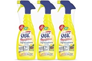 Smac Express - Sgrassatore Cucina al Limone, Detergente Spray Multisuperficie con Azione Sgrassante e Tecnologia Zero Aloni, 650 ml x 3 Pezzi