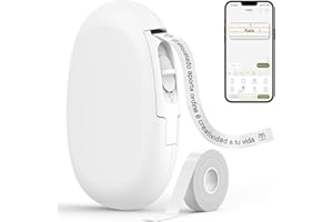 SUPVAN E10 Etiquetadora con Etiquetas Continuas Autoadhesivas Impermeables, Smart App 40+ Fuentes, 150+ Diseños y 700+ Iconos, para el Hogar, Cocina, Escuela, Organización, Oficina, Blanco