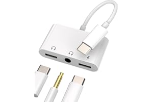 ZOYUZAN Adattatore Jack USB C Cuffie 3.5 Auricolari 3in1 per Apple iPhone15 Pro Max Plus Per iPad Pro Air Compatibile con Samsung 3,5 Type C Cavo Aux Sdoppiatore Type-c Caricatore Porta Tipo C Ricarica Rapida