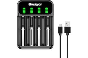 Uwayor LCD Universal 4-Slot Battery Charger for 22670 22650 21700 20650 18650 Batteries