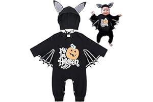 SPERMUOY Disfraz Murciélago Bebé, Traje Halloween Esqueleto 0-18 Meses