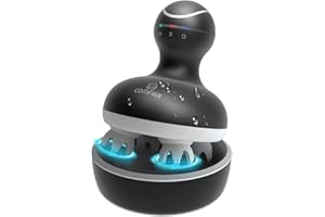 Comfier Elektryczne urządzenie do masażu skóry głowy, przenośne urządzenie do masażu głowy, wodoszczelne, bezprzewodowe i wielokrotnego ładowania, elektryczne urządzenie do masażu głowy z 4 głowicami