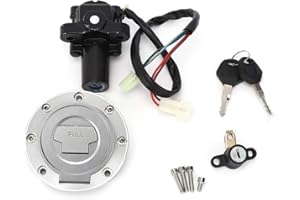 Qiilu Motorcycle Lock Set, Ignition Switch Fuel Gas Seat Lock Key Set Fit for YZF R6/ YZF R1/ FZ6/ FZ09/ FZ6R