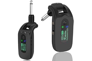 Kmise - Sistema di chitarra senza fili, trasmettitore e ricevitore da 2,4 GHz, per accessori per chitarra elettrica basso con distanza di trasmissione di 100 piedi e batteria ricaricabile oltre 10 ore