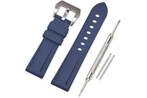 VINBAND Bracelet Montre Camo Remplacer Silicone Bracelet Montre - 20mm, 22mm, 24mm, 26mm Caoutchouc Montre Bracelet avec Acier Inoxydable Boucle for Panerai