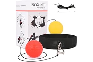 JUNUNDJING Boxing Reflex Ball, Reflex Ball Plus Fasce Regolabili, Coordinazione Occhio Mano Attrezzature da Allenamento Boxe