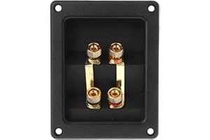 Yushu - Connettore a tazza terminale per diffusori palcoscenici, jack a banana dorati, adatto per casse da incasso Bi-Amp per altoparlanti, colore: nero