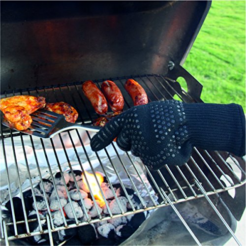 Feuermax BBQ Grillhandschuhe (2er Set) Ofenhandschuhe Kaminhandschuhe – extremer Hitzeschutz bis 500°C – mit Anti-Rutsch Beschichtung für eine sichere Verwendung - 7