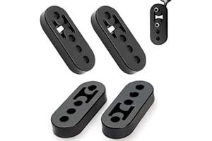 BUOSHUO 4 Piezas Colgadores de Tubos de Escape Negra,4 Agujeros Colgadores Goma,Soporte de Escape de Goma,Escape Soporte Universal,Escape del Automóvil Soporte de Tubo,para la Mayoría de los Coches