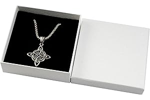 SHIEAGLELD Collar Nudo de Bruja en Plata, Colgante de Estilo Retro Collar con Una Cadena de Plata de 55 cm, Colgantes de Collar para Hombre y Mujer, Joyería de Acero Inoxidable, Amuleto
