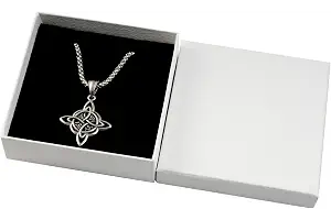 SHIEAGLELD Collar Nudo de Bruja en Plata, Colgante de Estilo Retro Collar con Una Cadena de Plata de 55 cm, Colgantes de Collar para Hombre y Mujer, Joyería de Acero Inoxidable, Amuleto