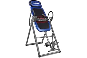 Innova Health and Fitness ITM4800 Advanced Heat and Massage Inversion Table,Black/Blue/Gray
