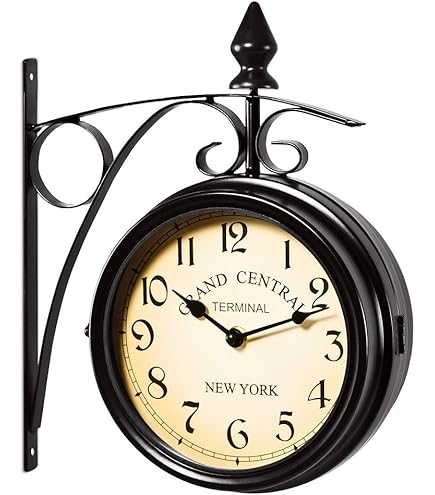 Horloge de Gare Double Face Vintage 27 CM - Pendule de Gare Rétro
