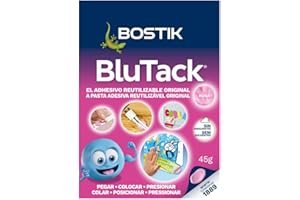 Bostik Blu Tack Original Rosa, Masilla Adhesiva, Moldeable y Reutilizable, Fijación de Objetos, Limpia, Segura y Fácil de Usar, Sustituye Chinchetas y Cintas Adhesivas, Sobre 45 g