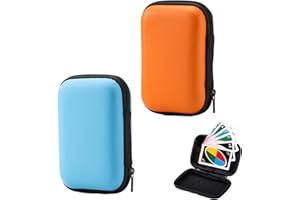 ARROMI 2 Stück Spielkarten Box, Praktische Spielkarten-Transparentem, Kartenbox Spielkarten, kartenbox, für Karten, Kopfhörer Visitenkarten, Geschenk für Jungen oder Mädchen (Blau Orange)