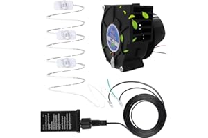 ZYWUOY Inflatable Air Blower Replacement, 12V 1.5A Insulated Waterproof Fan Blower Motor with 3 Led Light String and 2A Adapter for Garden Yard Inflatables BBQ Picnic Heating 97 * 94 * 65mm