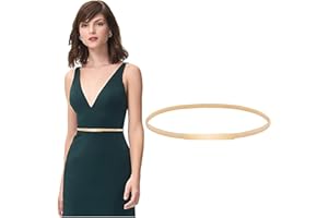 VONMELLI Slim Metal Waist Belt for Dress Women Elastic Thin Chain Belt for Women