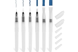Annlpoy 6 Piezas Pincel Acuarela Pincel con deposito de Agua Pinceles lápices de Acuarela Pinceles Profesionales de Nylon, tamaño 15,5 cm, para Pintar de Viaje, Ligeros y duraderos