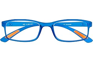 Amazotti Milano Aquamarine Trendy Reading Glasses +2.00 | Stylish Glasses for Men & Women | Lightweight, Durable, Flexible Eye Glasses for Reading, Computer, and Screen Use