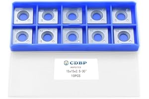 CDBP Inserti Quadrati in Carburo di Tungsteno 15x15x2.5mm (15mm) per Tornio Legno,Lame per Fresa Spirale e Piallatrice,Utensili Professionali Legno Duro/Tenero,10 Pezzi