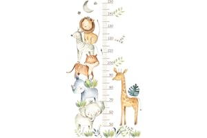Himki Toise de mesure pour enfants - Sticker mural pour chambre d'enfant - Motif animaux de la forêt - Cadeau de croissance pour garçons et filles - Échelle de 50 à 150 cm (animaux de la jungle)