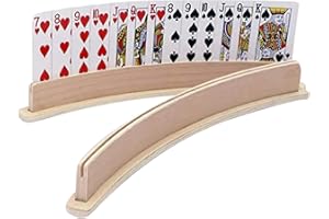 Eastuy Wooden PlayingCard Curved Handsfree PokerHolder for Kids & Seniors, Standing GameCard Holder