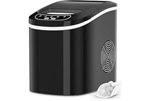 DREAMADE Machine à Glaçons avec Réservoir d'Eau 2,2L Taille de Glaçon en Option, 9 Glaçons en 6-13 Minutes, Machine à Glaces Electrique pour la famille 24,2 x 35,8 x 32,8CM (Noir)