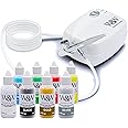 Watson & Webb Essentials Selection - 13pcs Cake Airbrush Decorating Kit - Inc Professional 3 Speed Mains Powered Spray Gun, 8 Vibrant Colours & Tools - for Food, Cakes, Cookies & Baking