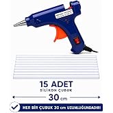 20W Sıcak Silikon Tabancası, Hızlı Isınan, Hobi ve Tamirat i&ccedil;in, El Sanatları, DIY Projeleri, 15 Adet Silikon &Ccedil;ubuk Dahil