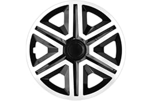 Ohmtronixx Action Radkappen 15 Zoll 4er Set, schwarz/weiß, Radzierblenden aus ABS Kunststoff