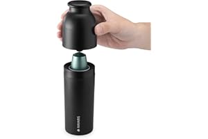 Navaris 60426.01_m000632 Ekspres do recyklingu kapsułek kawy – recykling kapsułek – pojemnik z recyklingu kompatybilny z m.in. kapsułkami Nespresso – ręczny separator na kapsułki i fusy kawy – czarny